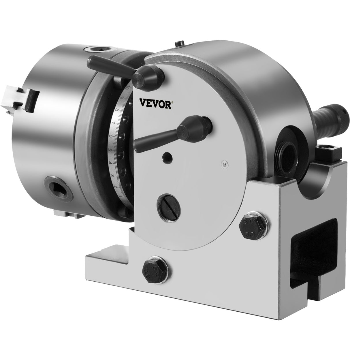 VEVOR BS-0 Dividing Head 5 Inch, Precision Dividing Head Set with 5" 3-jaw Chuck & Tailstock Dividing Plates for Milling Machine