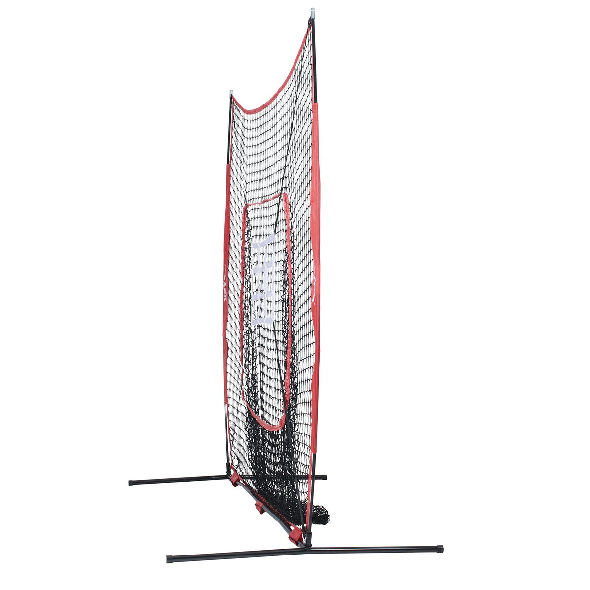VEVOR 7x7 Baseball Softball Practice Net, Portable Baseball Training Net for Hitting Catching Pitching, Backstop Baseball Equipment with Bow Frame,