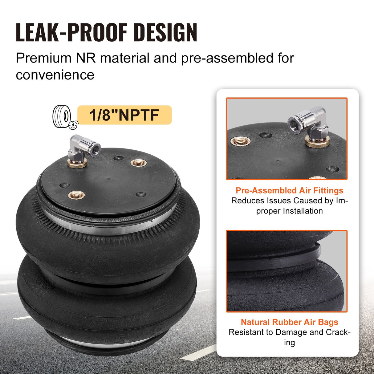 VEVOR Air Bag Suspension Kit, Air Springs Suspension Bag Kit Compatible with 2019-2023 Chevrolet Silverado 1500 and GMC Sierra 1500 4WD RWD, 5000 lbs Loading, 5 to 100 PSI