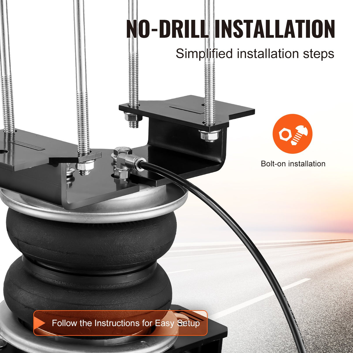 VEVOR Air Bag Suspension Kit, Air Springs Suspension Bag Kit Compatible with 2019-2023 Chevrolet Silverado 1500 and GMC Sierra 1500 4WD RWD, 5000 lbs Loading, 5 to 100 PSI