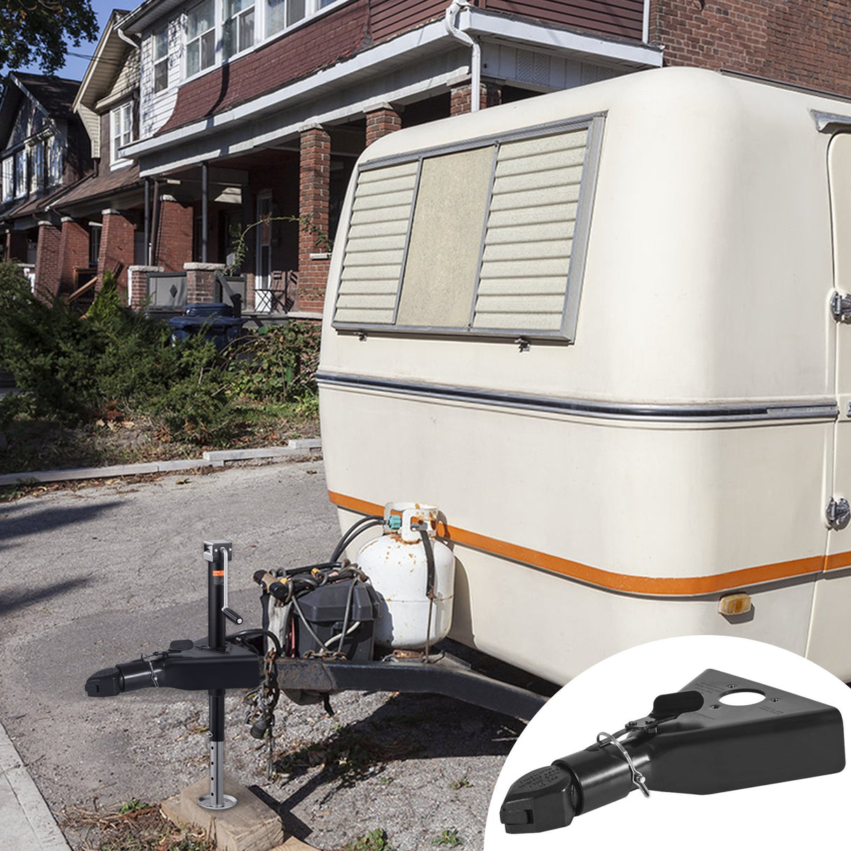 VEVOR A-Frame Trailer Coupler, Fits 2-Inch Hitch Ball Size, 7000 lbs Towing Capacity, Heavy Duty Steel Coupler, Ideal for Towing Station Wagons, Pickup Trucks, SUVs, Campers, Black Coating Surface