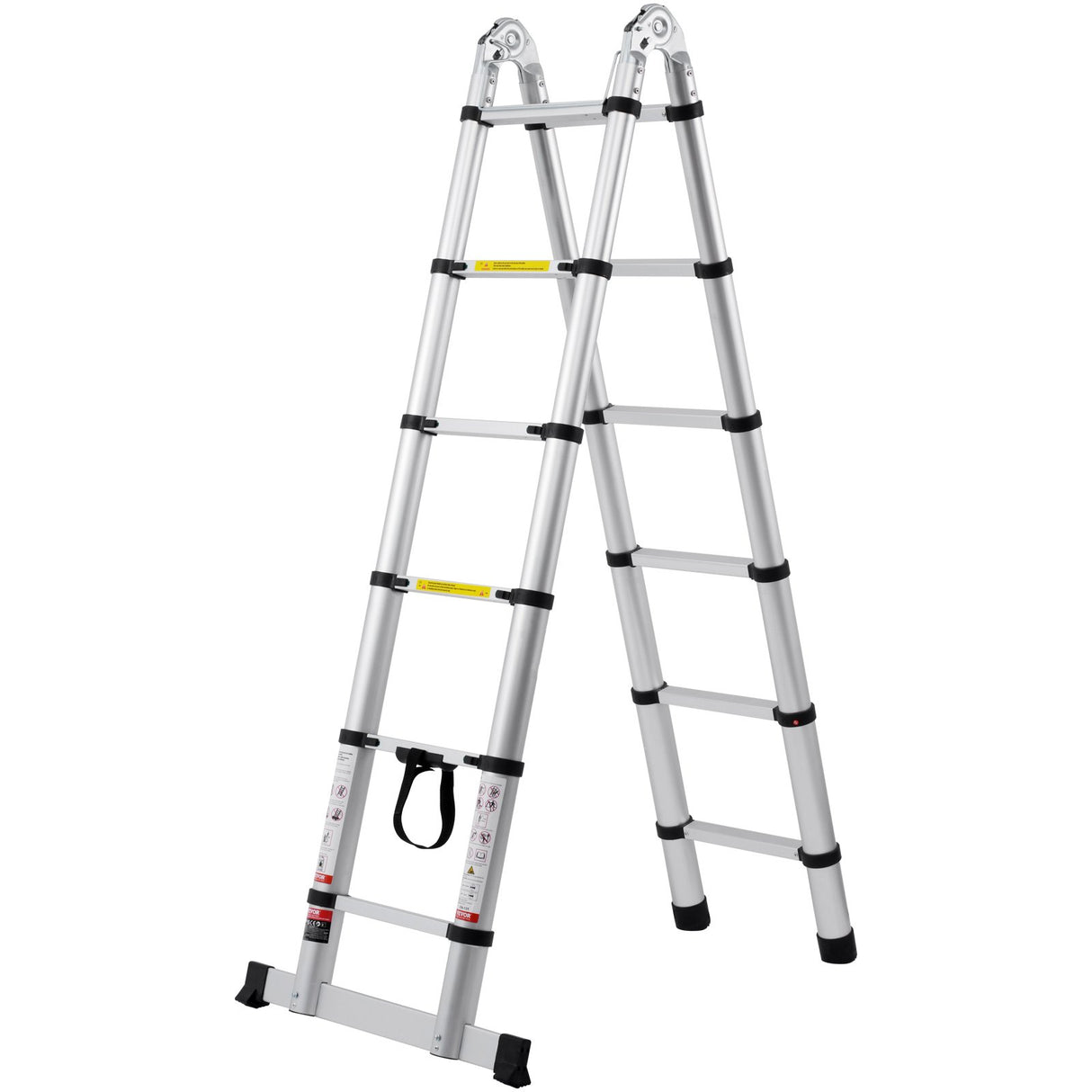 VEVOR Telescoping Extension Ladder 12.5FT A-Shape w/ Stabilizer Bar for RV
