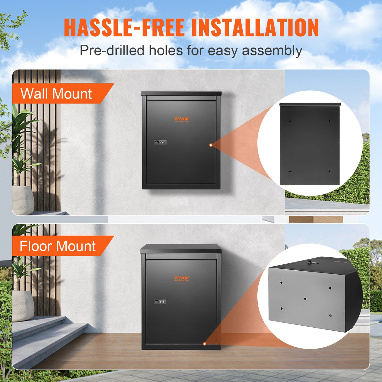 VEVOR Package Delivery Boxes for Outside 15.4" x 10.6" x 20.5" with Coded Lock