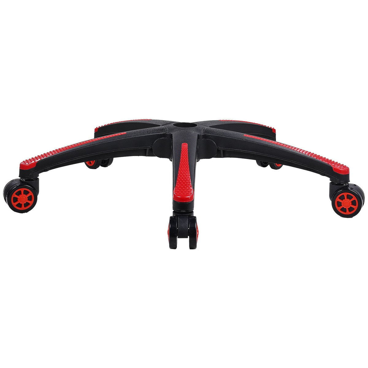 Office Chair Base Replacement, 710 mm, 1134 kg Static Load, Heavy Duty Universal Computer Desk Chair Stool Base Part with 5 Casters and Reinforced Legs, Desk Chair Base Replacement, Black + Red