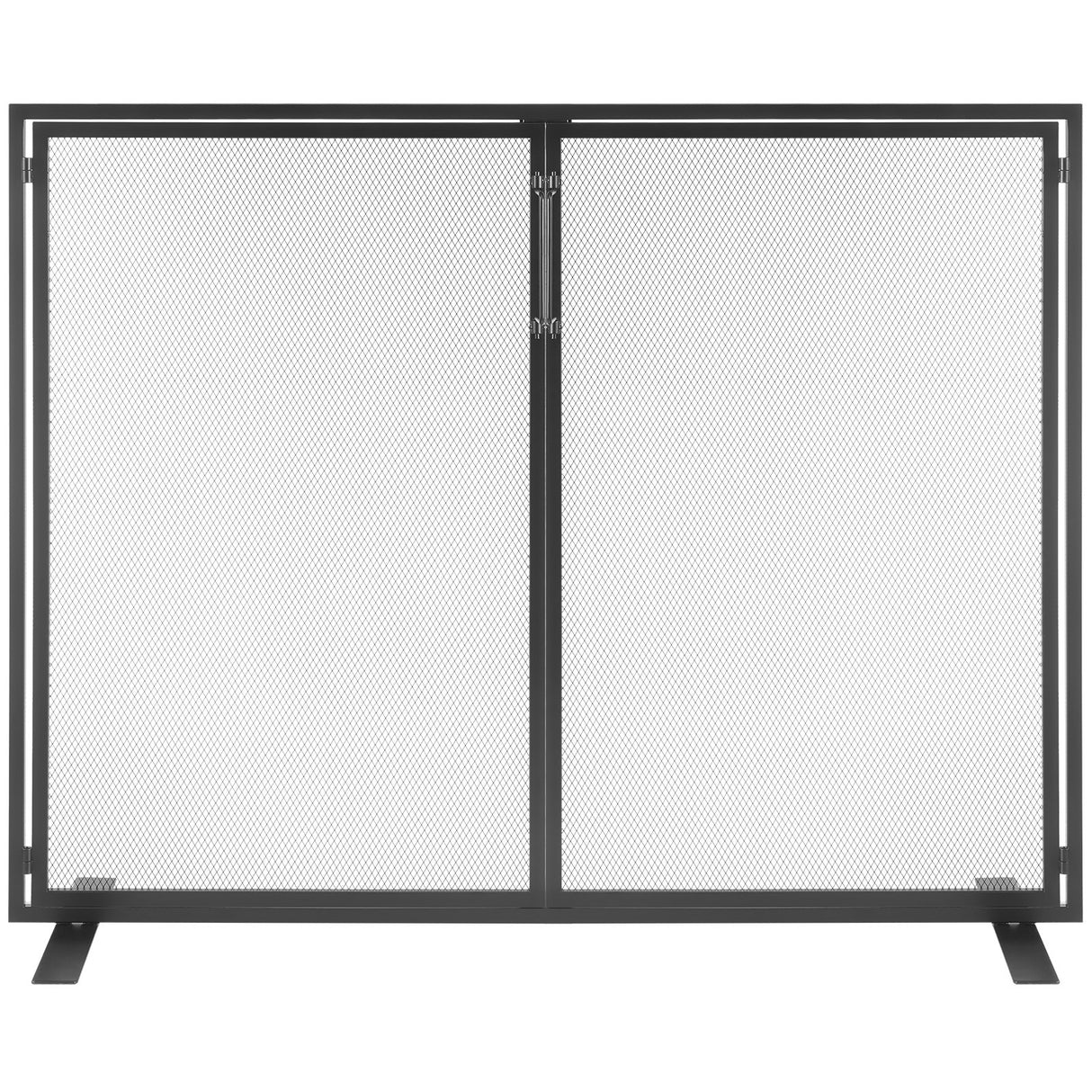 Fireplace Screen 1 Panel with Door, Sturdy Iron Mesh Fireplace Screen, 990(L) x780(H)MM Spark Guard Cover, Simple Installation, Free Standing Fire Fence Grate for Living Room Home Decor Modern