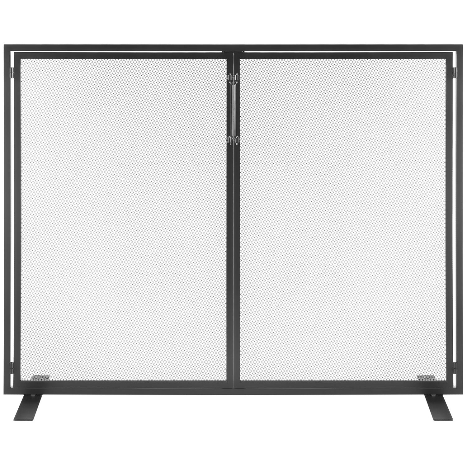 VEVOR Fireplace Screen 1 Panel with Door, Sturdy Iron Mesh Fireplace Screen, 990(L) x780(H)MM Spark Guard Cover, Simple Installation, Free Standing Fire Fence Grate for Living Room Home Decor Modern