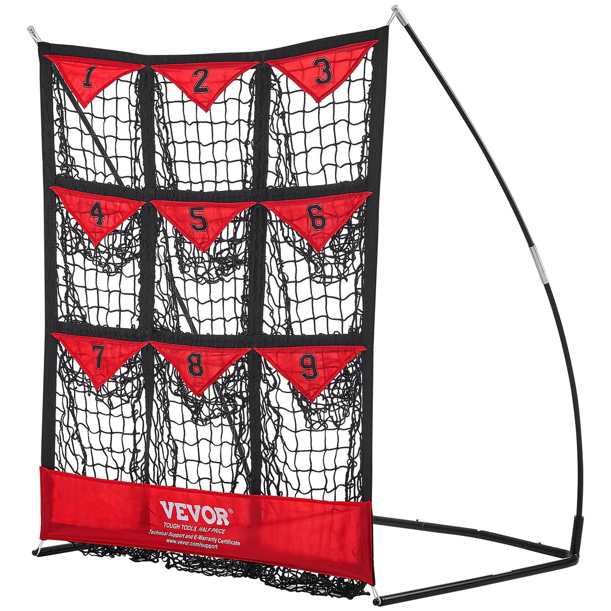 VEVOR 9 Hole Baseball Softball Pitching Net 9 Pocket Hitting Practice 49"x42"