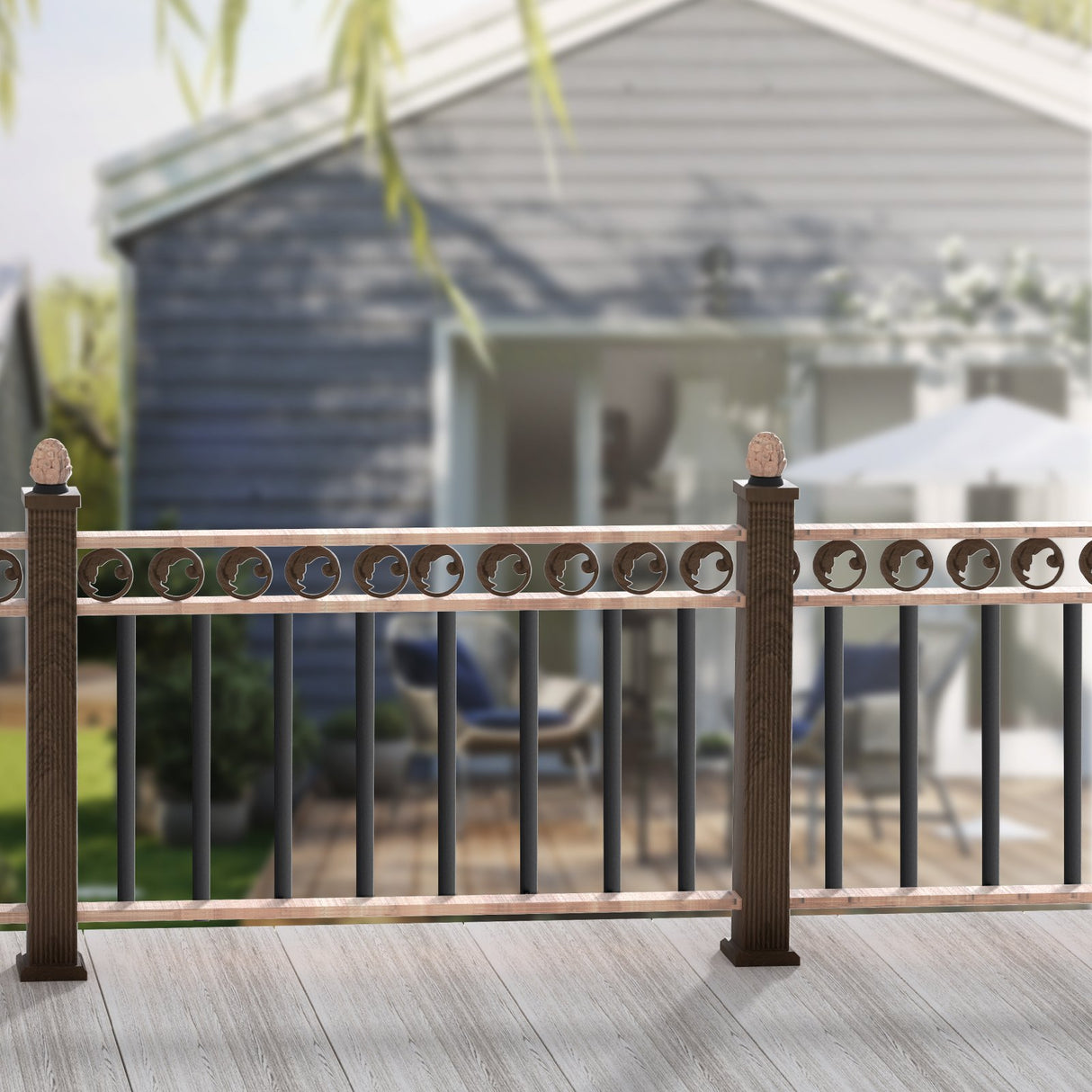 VEVOR Staircase Metal Balusters, 32.28"x1"x0.2" Flat Aluminum Alloy Decorative Banister Spindles, 51 Pack Deck Baluster with Screws, Classic Hollow