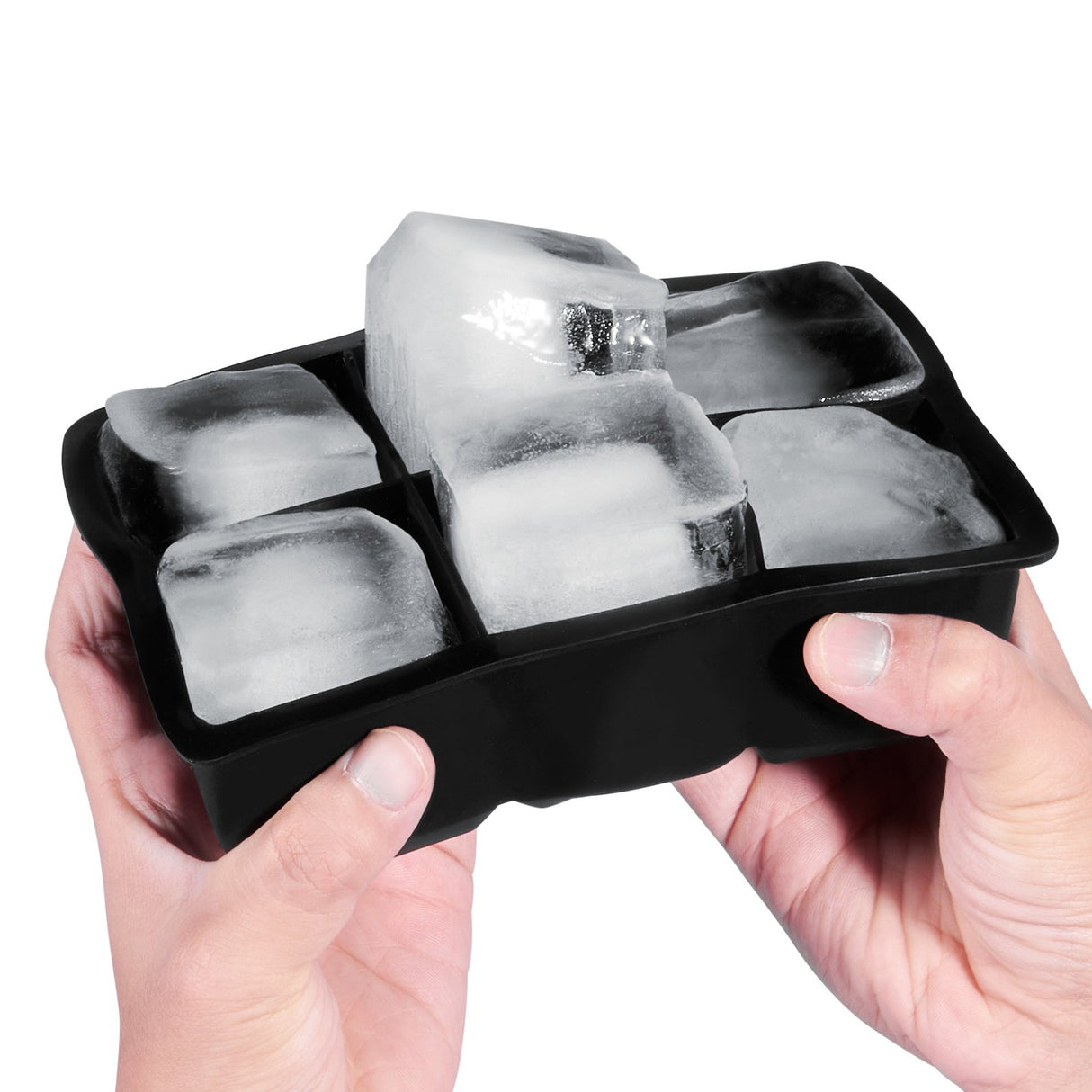 VEVOR Ice Cube Trays (Set of 2), 2-in-1 Combo with Silicone Sphere Ice Ball Maker & Large Square Ice Cube Maker with Lid, Reusable Easy Release BPA