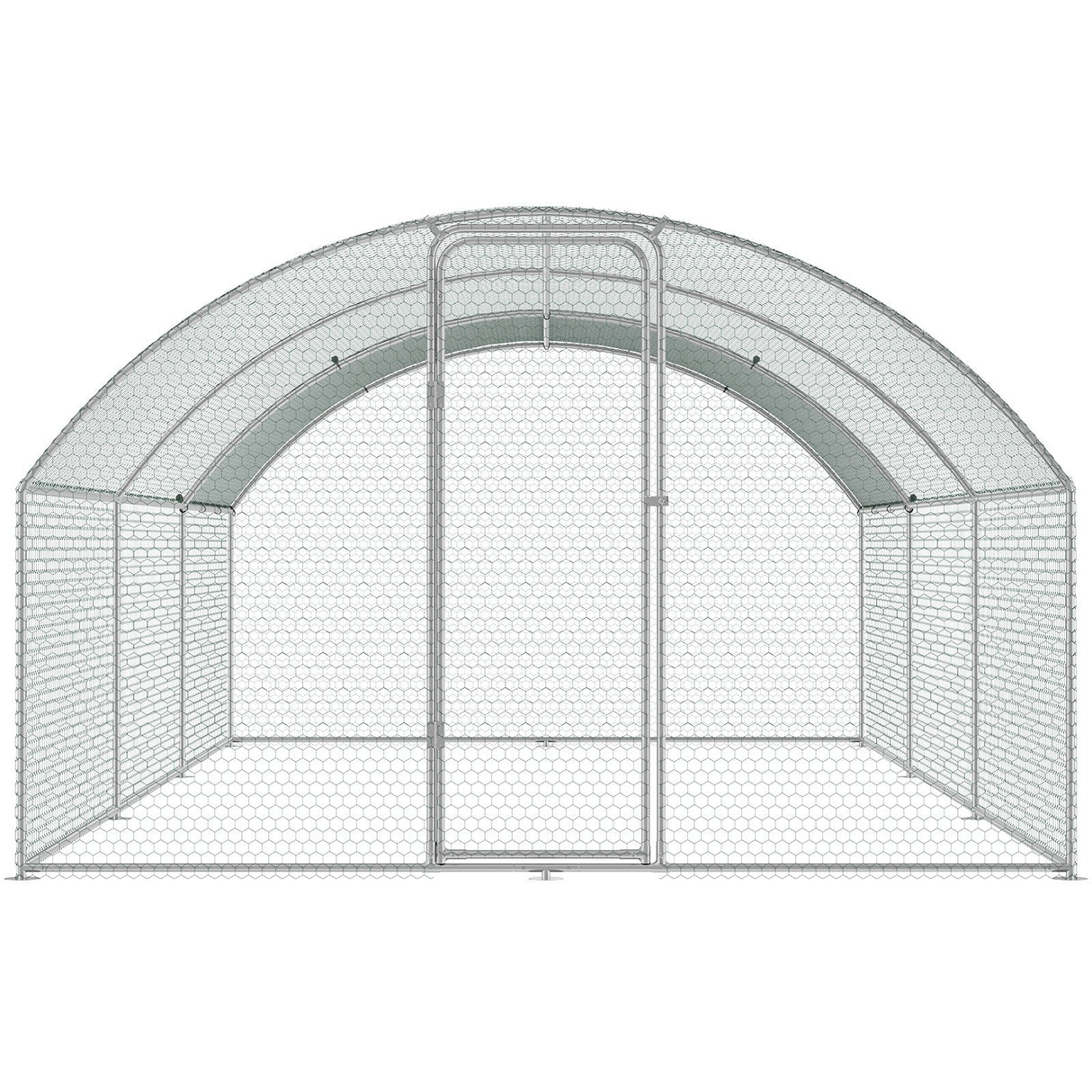 VEVOR Large Metal Chicken Coop with Run, 9.8x19.3x6.5 ft Walk-in Chicken Runs for Yard with Cover, Doom Roof Hen House with Security Lock for Outdoor