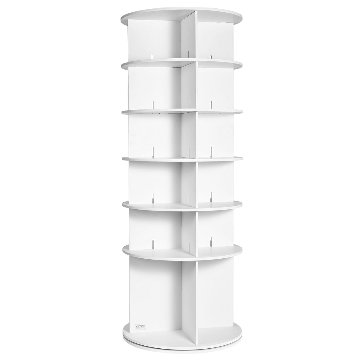 VEVOR 6-Tier Rotating Shoe Rack Tower 360° Spinning Shoe Display Carousel White
