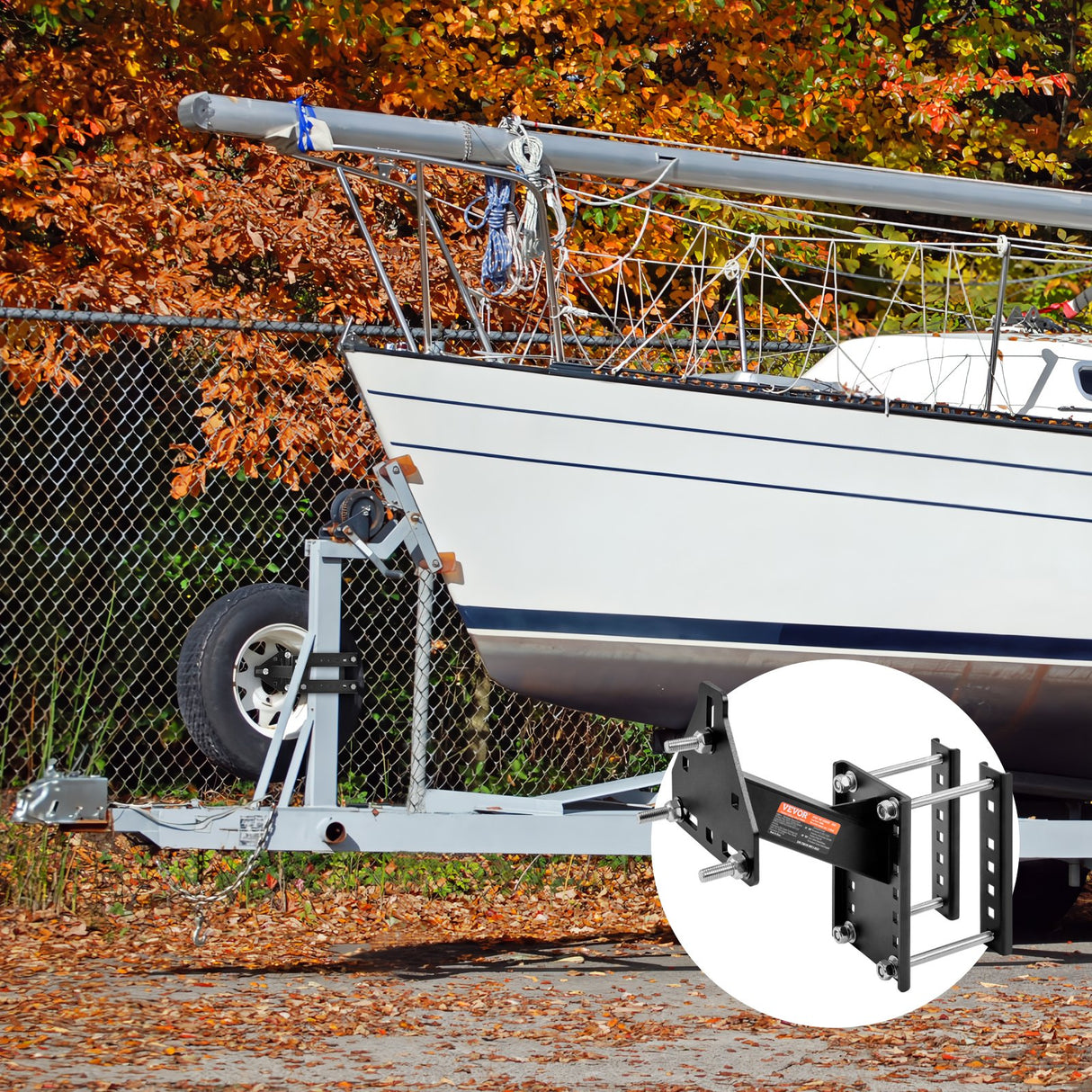 VEVOR Spare Tire Carrier, Trailer Spare Tire Mount, 160 lbs Capacity, Utility Trailer Accessories Fits Most 4 & 5 & 6 & 8 Lugs Wheels on 4", 4.25",