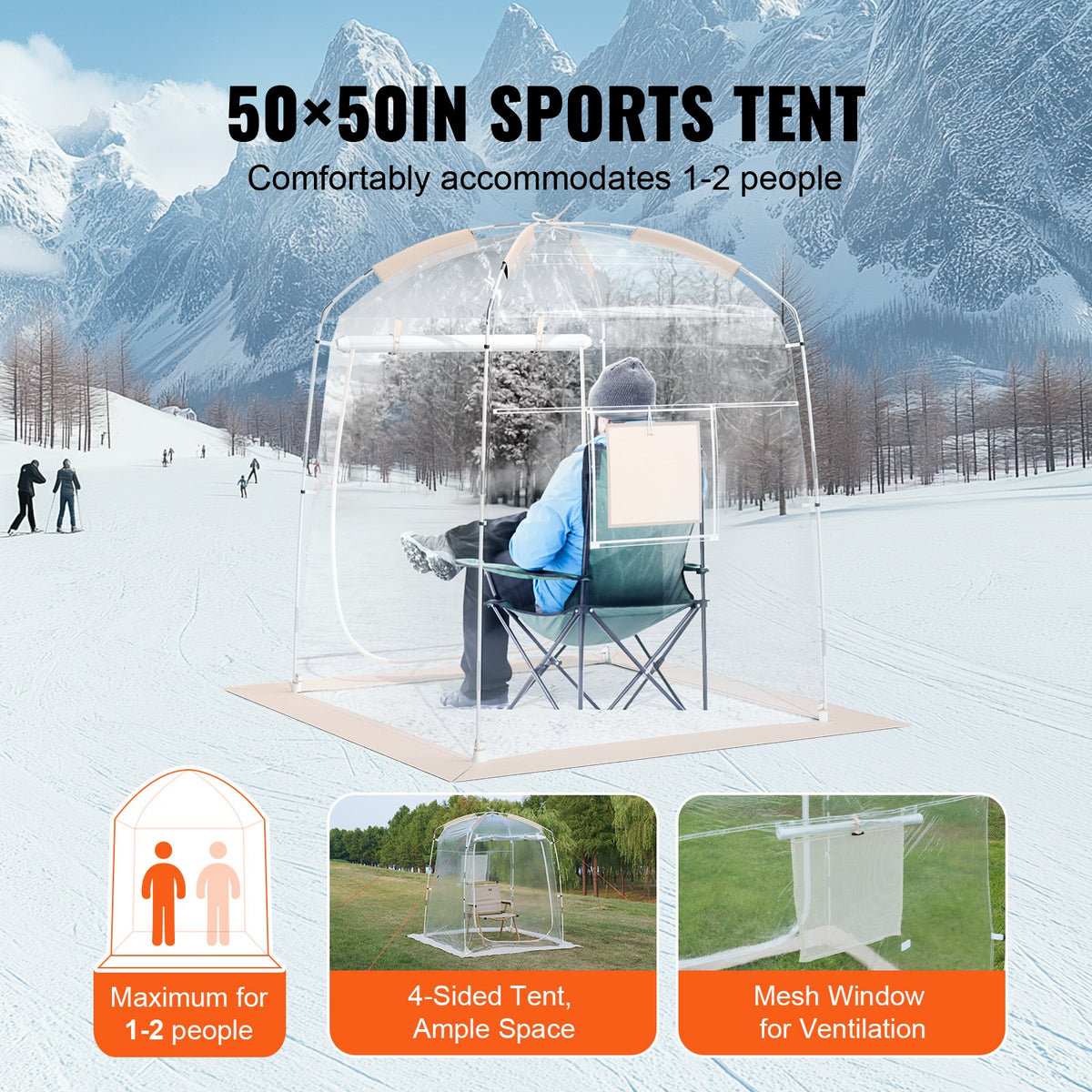 Sports Tent Instant Tent Shelter Weather Proof 1 Person Clear Bubble Tent