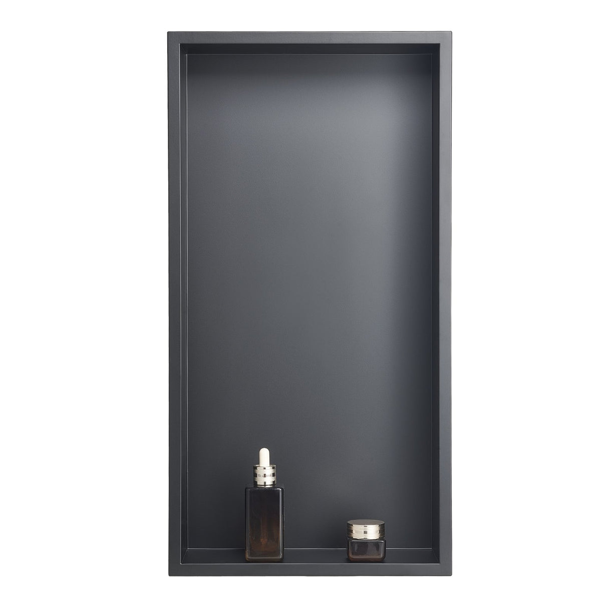 VEVOR Shower Niche, 33.0 x 63.5 x 10.2 cm Recessed Wall Niche, Heavy-duty Stainless Steel Modern Soap & Shampoo Storage Organizer, Sealed Waterproof, Durable & Easy to Install, Black for Bathroom