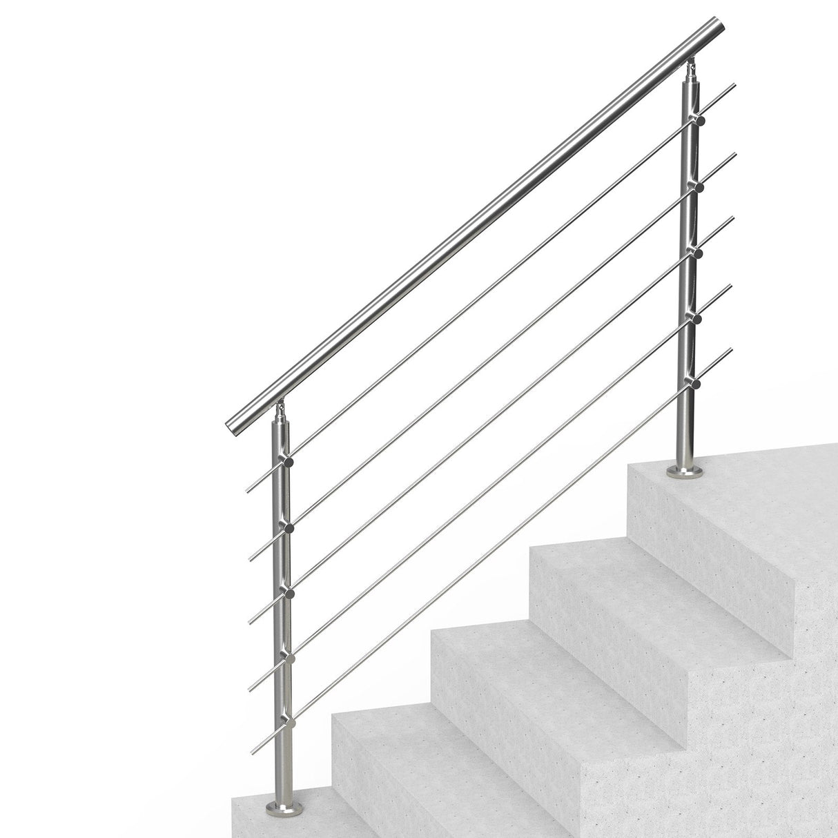 VEVOR 59in Handrails for Outdoor Steps 5 Crossbars Staircase for Porch Deck