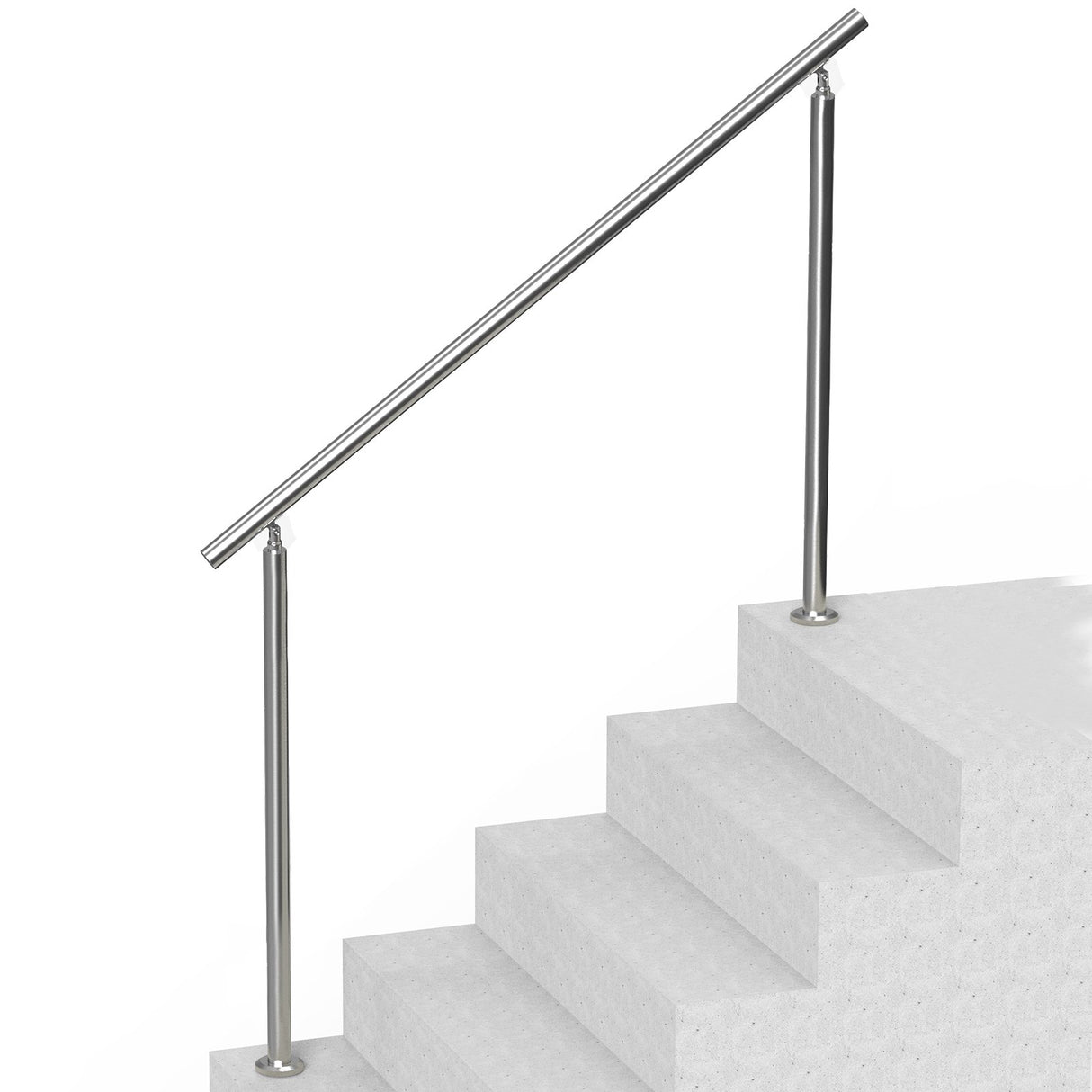 VEVOR Handrails for Outdoor Steps, 59 in/ 150cm Length Stair Hand Rail Kit, Transitional Stainless Steel Railings with Installation Kit, Double-column Staircase Handrails for Seniors,Porch & Deck