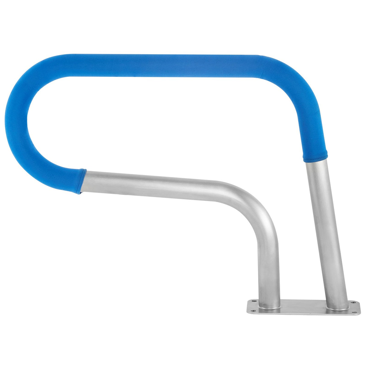 VEVOR Pool Rail 30x22 Pool Railing 304 Stainless Steel 250LBS Load Capacity Silver Rustproof Pool Handrail Humanized Swimming Pool Handrail with Blue Grip Cover & M8 Drill Bit & Self-Taping Screws