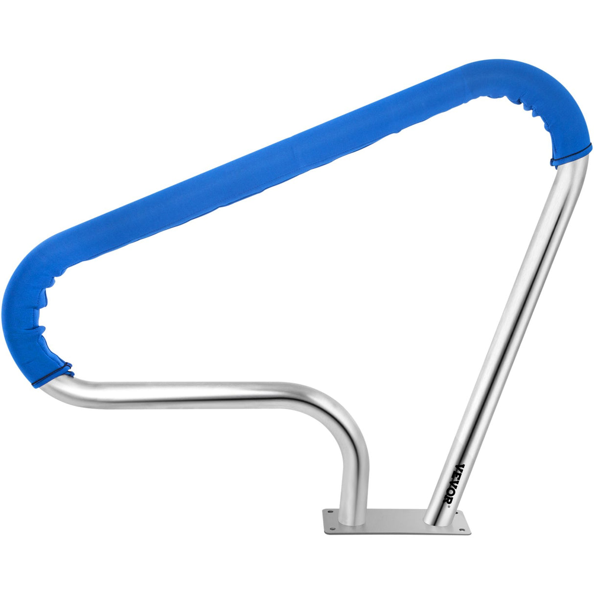 VEVOR Pool Rail 39x32 Pool Railing 304 Stainless Steel 250LBS Load Capacity Silver Rustproof Pool Handrail Humanized Swimming Pool Handrail with Blue Grip Cover & M8 Drill Bit & Self-Taping Screws