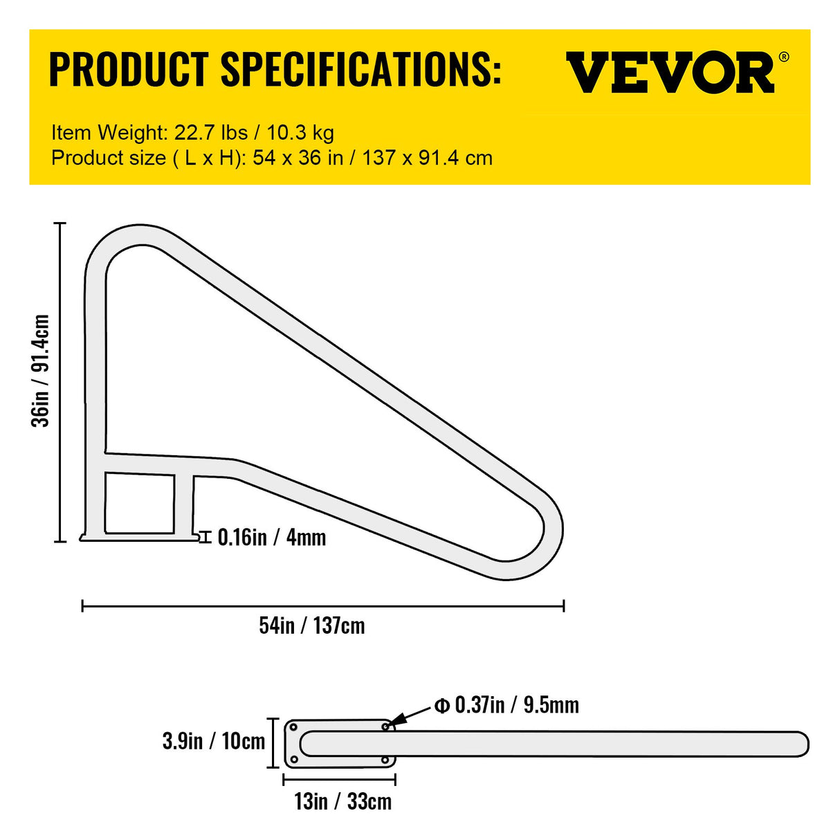 VEVOR Pool Rail 54x36 Pool Railing 304 Stainless Steel 250LBS Load Capacity Silver Rustproof Pool Handrail Humanized Swimming Pool Handrail with Blue