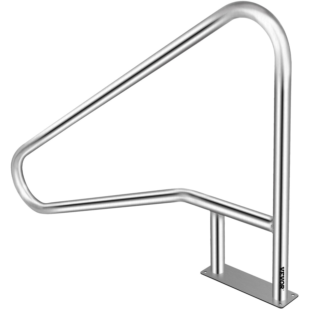 VEVOR Pool Rail 54x36 Pool Railing 304 Stainless Steel 250LBS Load Capacity Silver Rustproof Pool Handrail Humanized Swimming Pool Handrail with Blue