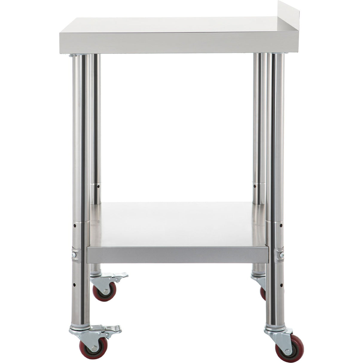 VEVOR Stainless Steel Prep Table 30 x 24 x 35 Inch 440lbs Load Capacity Heavy Duty Metal Worktable with Backsplash Adjustable Undershelf & 4 Casters Commercial Workstation for Kitchen Restaurant
