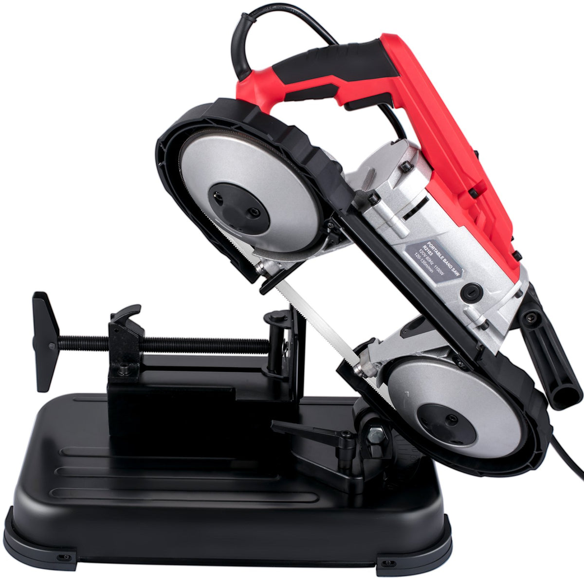 VEVOR Portable Band Saw,with Removable Alloy Steel Base Cordless Band Saw,127mm Cutting Capacity Hand held Band Saw,Variable Speed Portable Bandsaw,