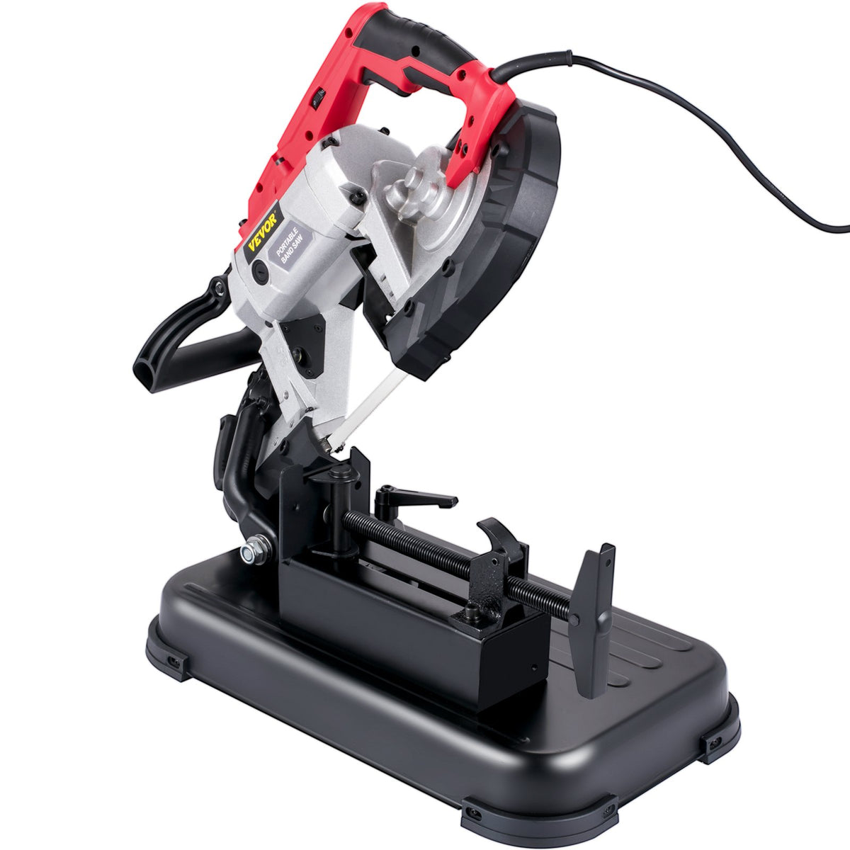 VEVOR Portable Band Saw,with Removable Alloy Steel Base Cordless Band Saw,127mm Cutting Capacity Hand held Band Saw,Variable Speed Portable Bandsaw,