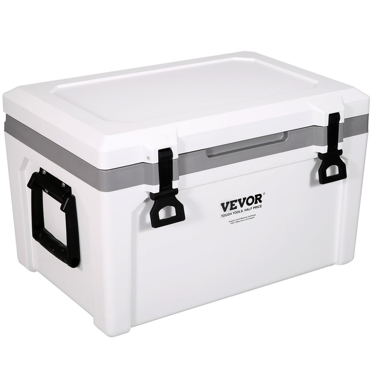 VEVOR Insulated Portable Cooler, 49 L, Holds 50 Cans, Ice Retention Hard Cooler with Heavy Duty Handle, Ice Chest Lunch Box for Camping, Beach, Picnic, Travel, Outdoor, Keeps Ice for up to 6 Days