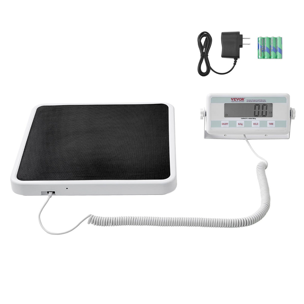 VEVOR Portable Medical Scale, Professional Digital Physician Scale for Weighing - with Anti-Slip Mat, 2 Units (kg/lb), Hold & Tare Function, 400LBS Capacity Physician Wight Scale for Gym Home Hospital