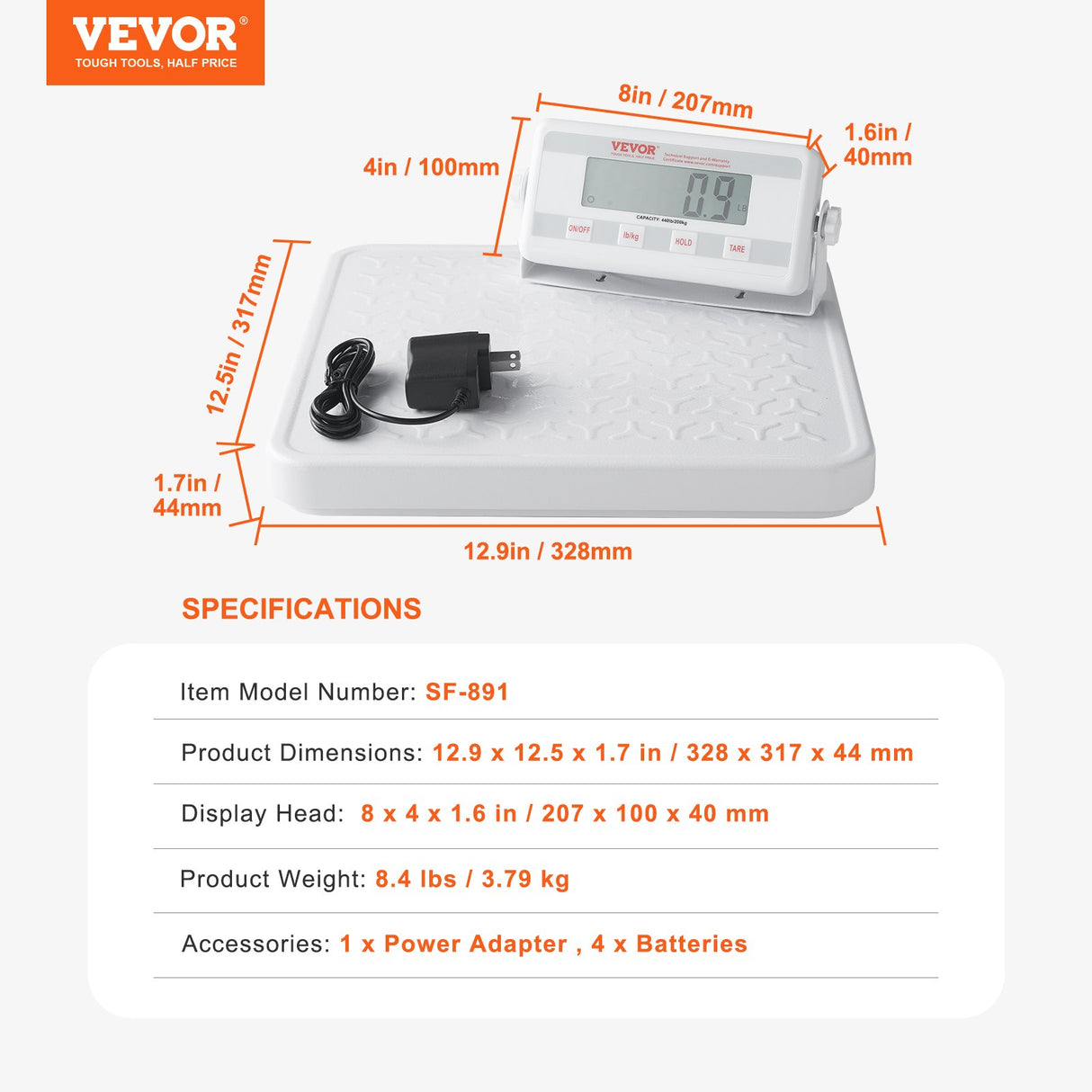VEVOR Portable Medical Scale, Professional Digital Physician Scale for Weighing - with Anti-slip Platform, 2 Units, Hold & Tare Function, 440LBS Capacity Physician Weight Scale for Gyms Homes Hospital