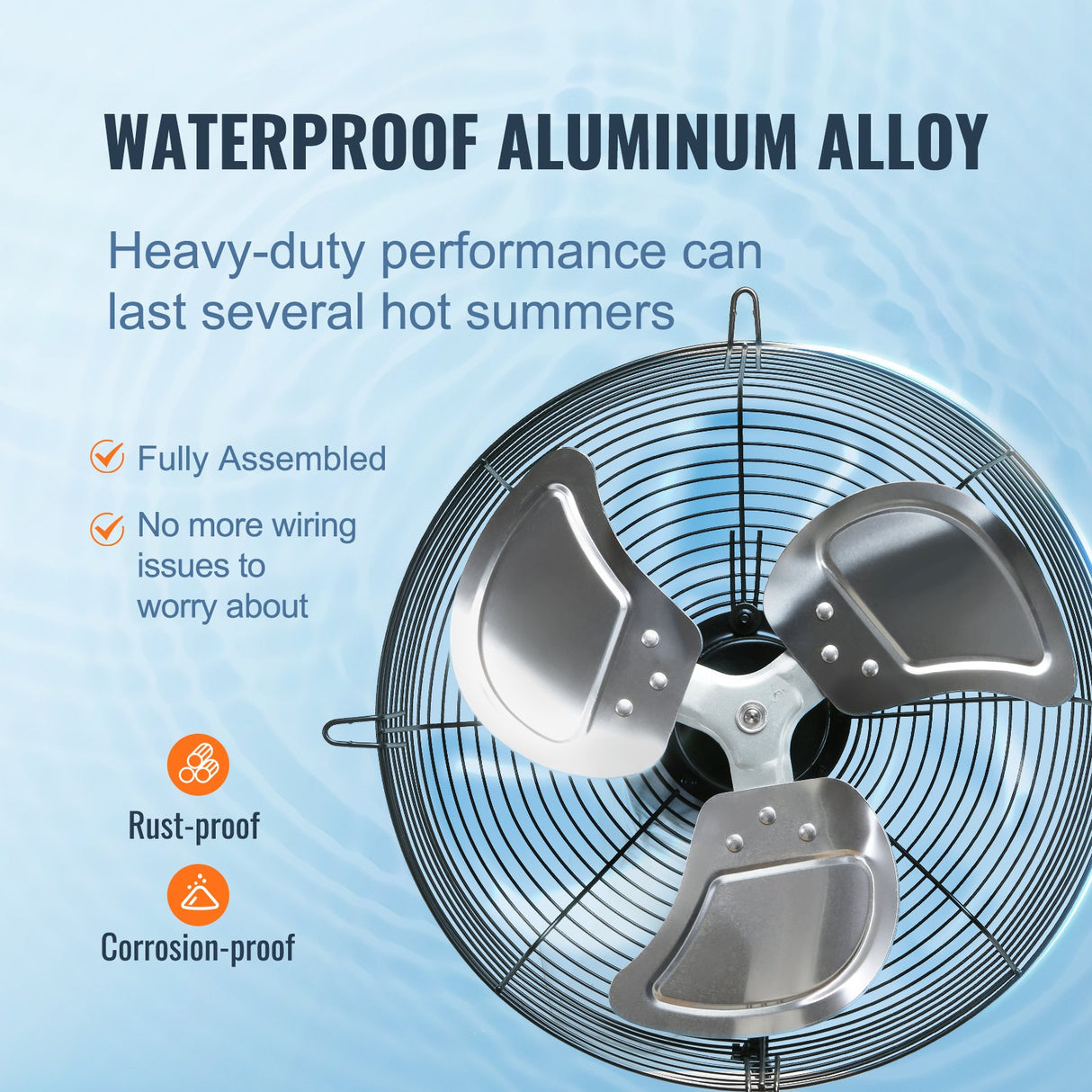 Shutter Exhaust Fan, 356 mm High-speed 1400RPM 994 CFM, Aluminum Wall Mount Attic Fan with AC-motor, Ventilation and Cooling for Greenhouses, Garages, Sheds, Shops