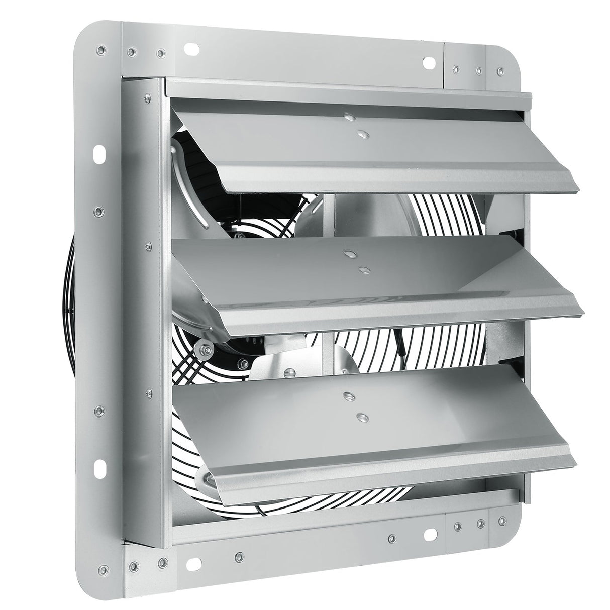 Shutter Exhaust Fan, 356 mm High-speed 1400RPM 994 CFM, Aluminum Wall Mount Attic Fan with AC-motor, Ventilation and Cooling for Greenhouses, Garages, Sheds, Shops