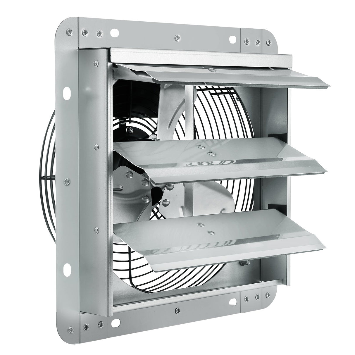 Shutter Exhaust Fan, 254 mm High-speed 1400RPM 753 CFM, Aluminum Wall Mount Attic Fan with AC-motor, Ventilation and Cooling for Greenhouses, Garages, Sheds, Shops