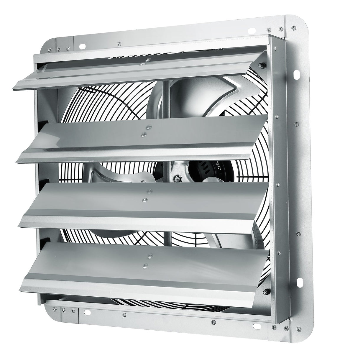 Shutter Exhaust Fan, 406 mm High-speed 1400RPM 1506 CFM, Aluminum Wall Mount Attic Fan with AC-motor, Ventilation and Cooling for Greenhouses, Garages, Sheds, Shops