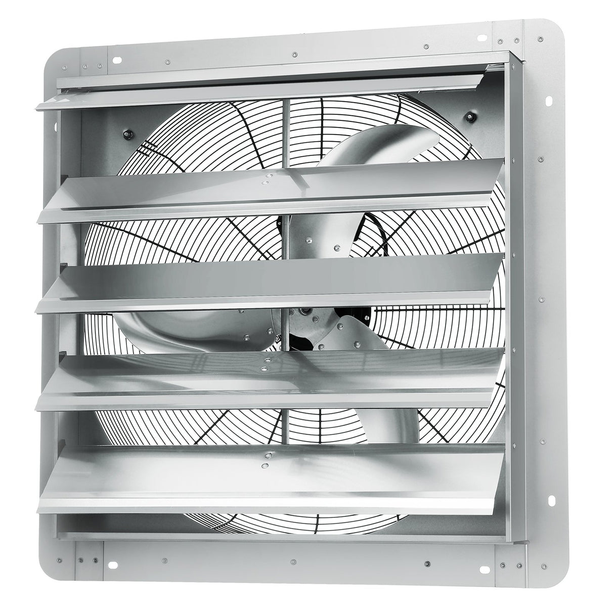 Shutter Exhaust Fan, 610 mm High-speed 1400RPM 2892 CFM, Aluminum Wall Mount Attic Fan with AC-motor, Ventilation and Cooling for Greenhouses, Garages, Sheds, Shops