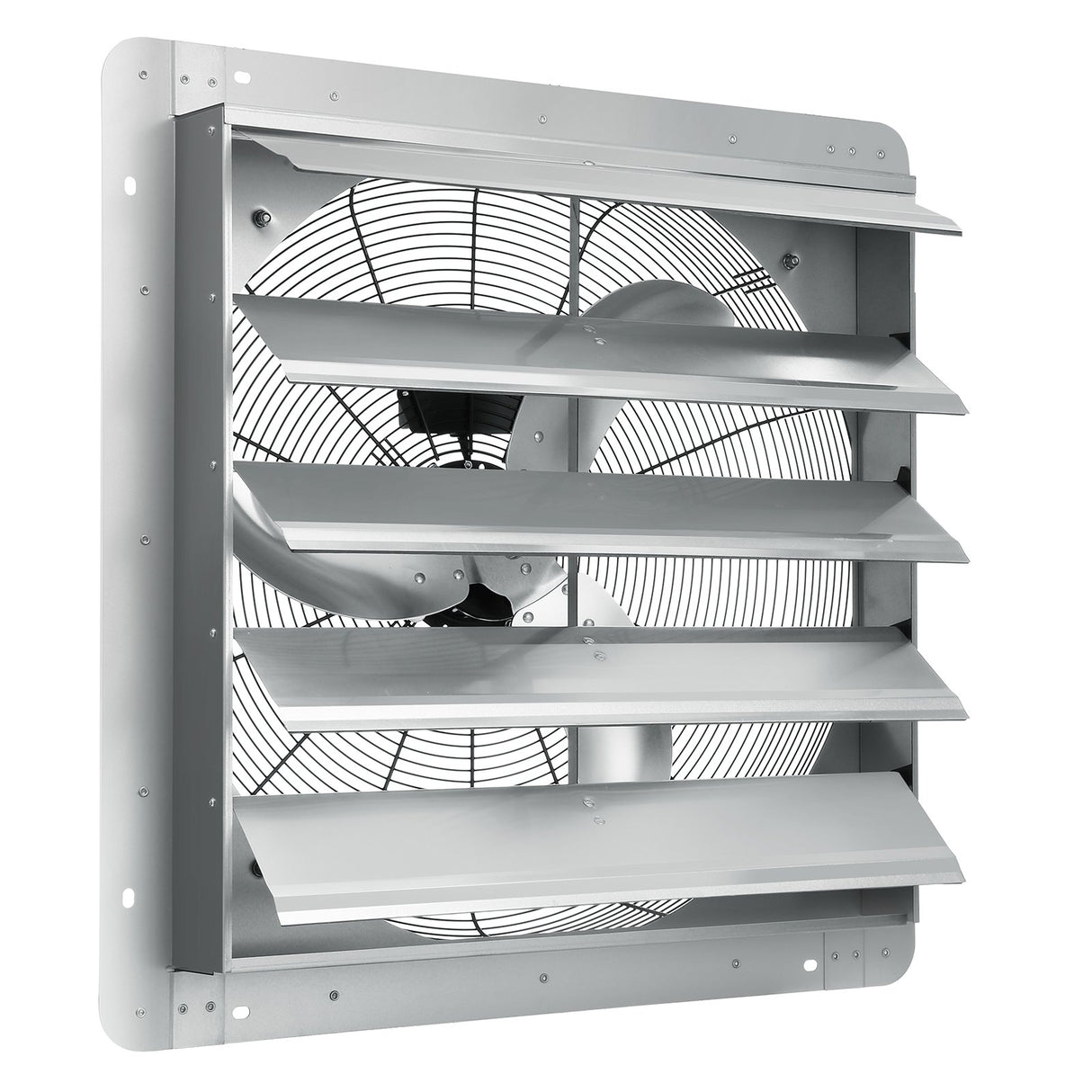 Shutter Exhaust Fan, 610 mm High-speed 1400RPM 2892 CFM, Aluminum Wall Mount Attic Fan with AC-motor, Ventilation and Cooling for Greenhouses, Garages, Sheds, Shops