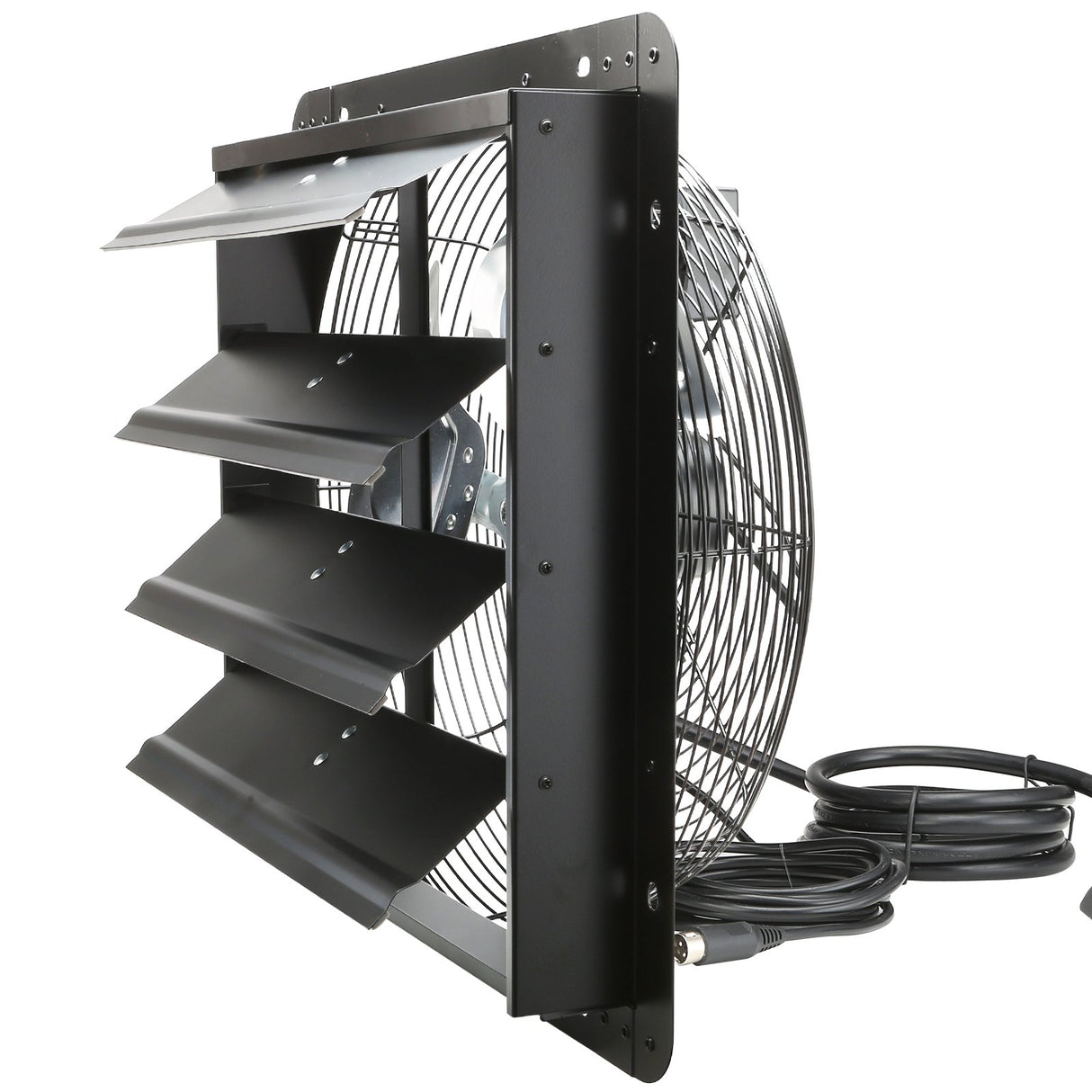 VEVOR Shutter Exhaust Fan, 406 mm /16inch with Temperature Humidity Controller, EC-motor, 1747 CFM, Variable Speed Adjustable Wall Mount Attic Fan, Ventilation and Cooling for Greenhouses, Garages, Sheds