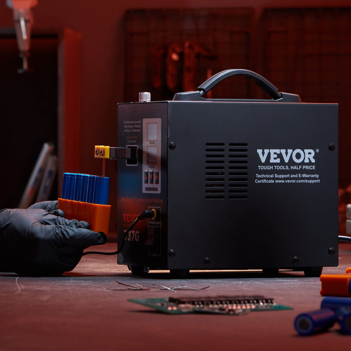 VEVOR Spot Welder, 737G Pulse Spot Welder, Portable High-Power Welding Machine Soldering Station with 2 Welding Modes and LED Lighting for 0.12mm Pure Nickel