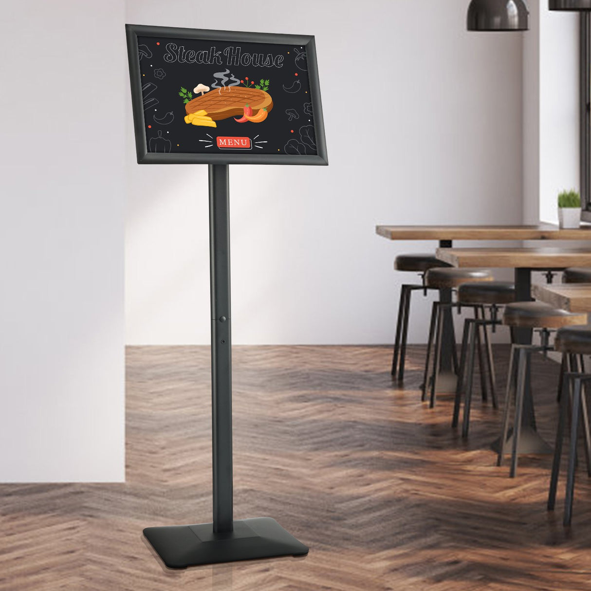 VEVOR Pedestal Sign Holder Adjustable Poster Stand 11 x 17 Inch Metal Base