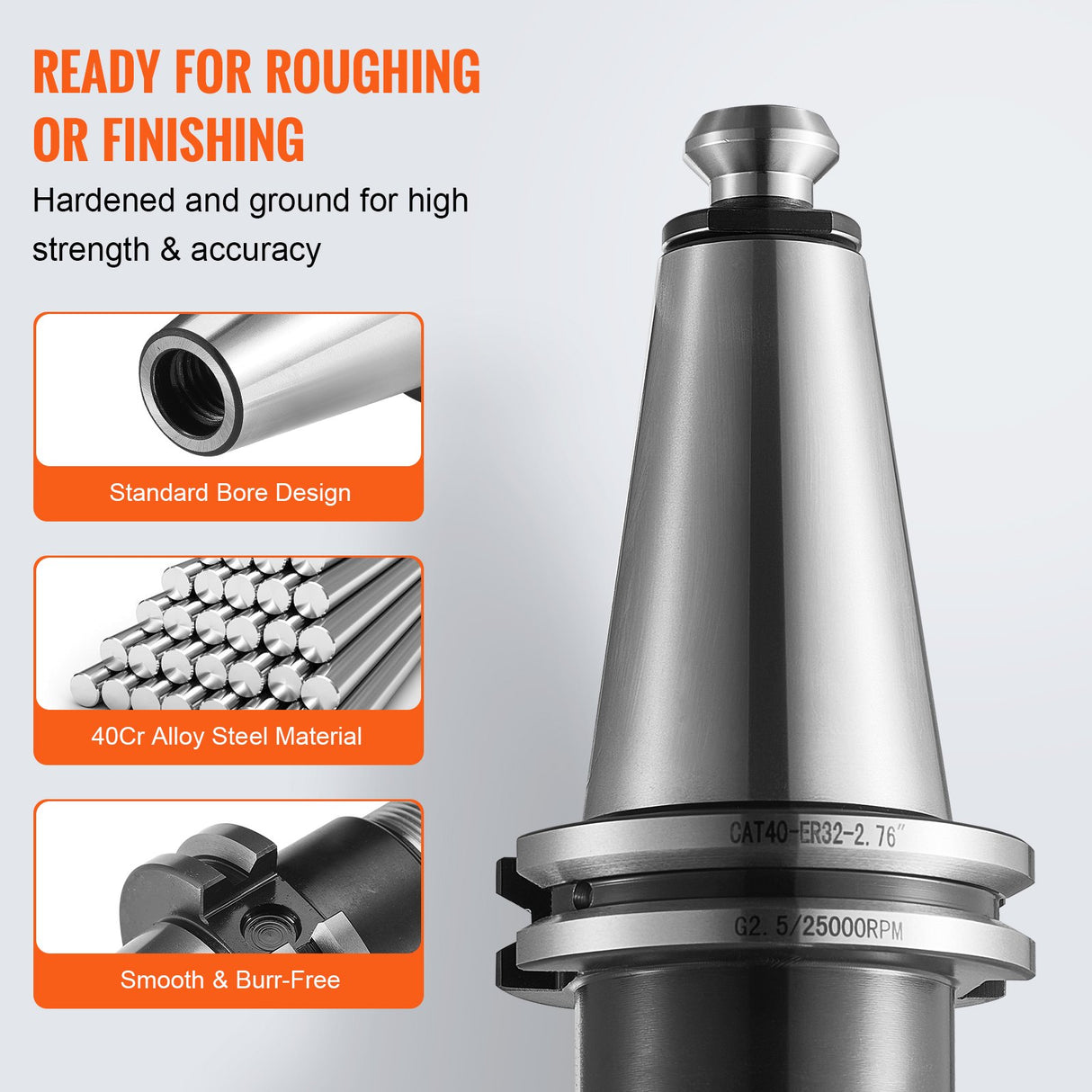 VEVOR CAT40 Collet Holder ER 16/32 Collet Set, 35 PCs, SLN FMB ER16/32 APU Tool Holders Spring Steel Collet Chucks with 10 Pull Studs and 3 Wrenches,