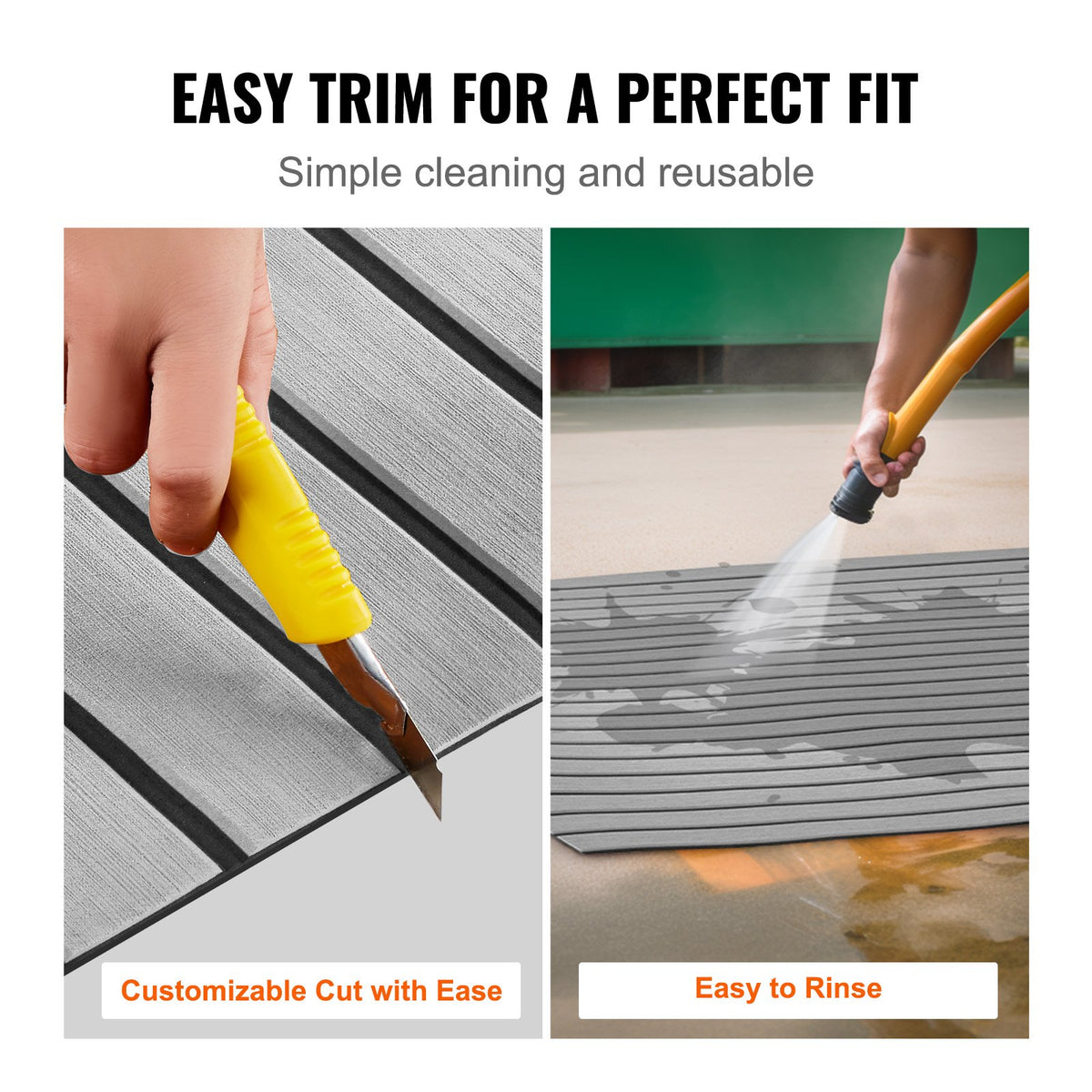 Boat Flooring, EVA Foam Boat Decking 94.5" x 45.7", Non-Slip Self-Adhesive Flooring, 29.9 sq.ft Marine Carpet for Boats, Yacht, Pontoon, Kayak Decking