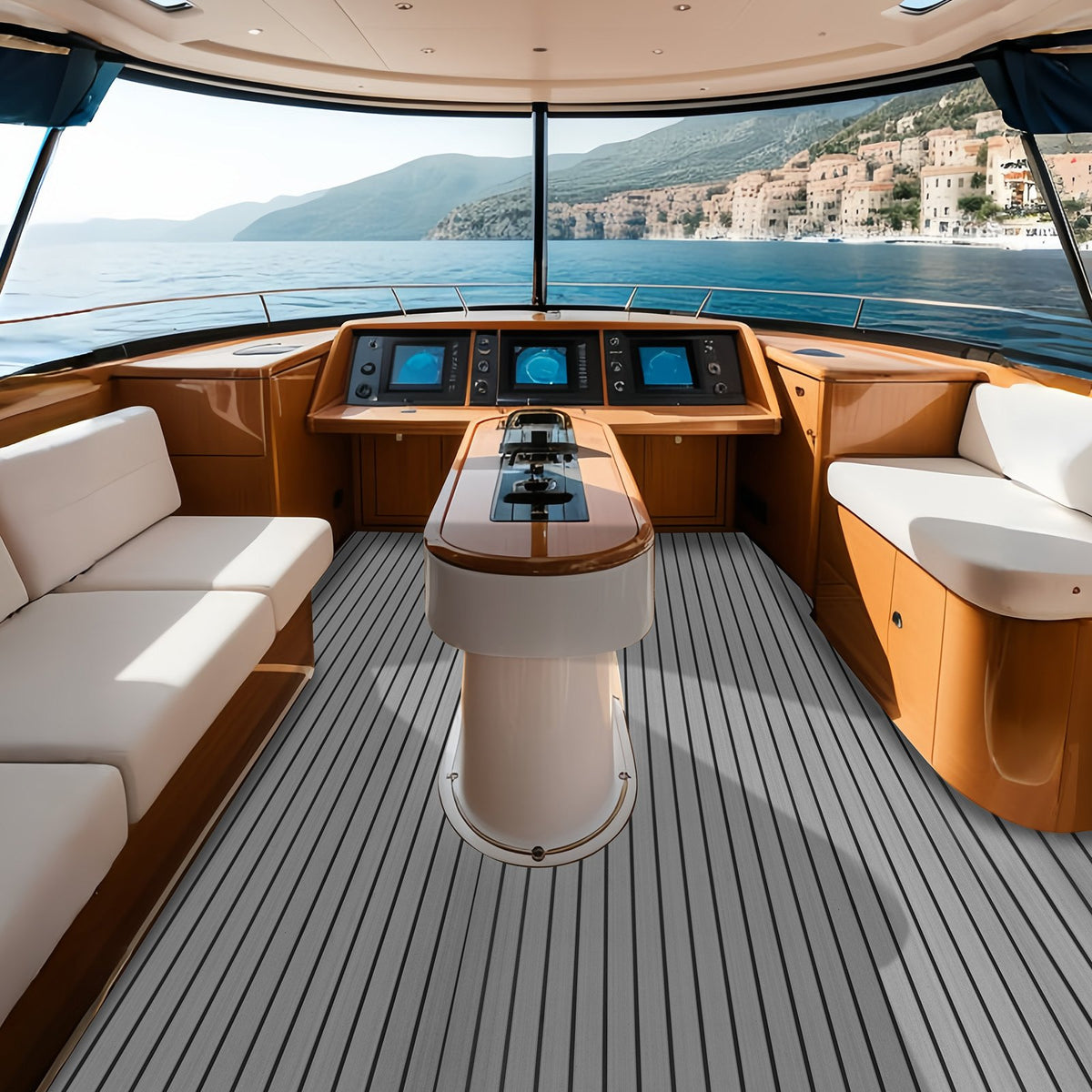 Boat Flooring, EVA Foam Boat Decking 94.5" x 45.7", Non-Slip Self-Adhesive Flooring, 29.9 sq.ft Marine Carpet for Boats, Yacht, Pontoon, Kayak Decking
