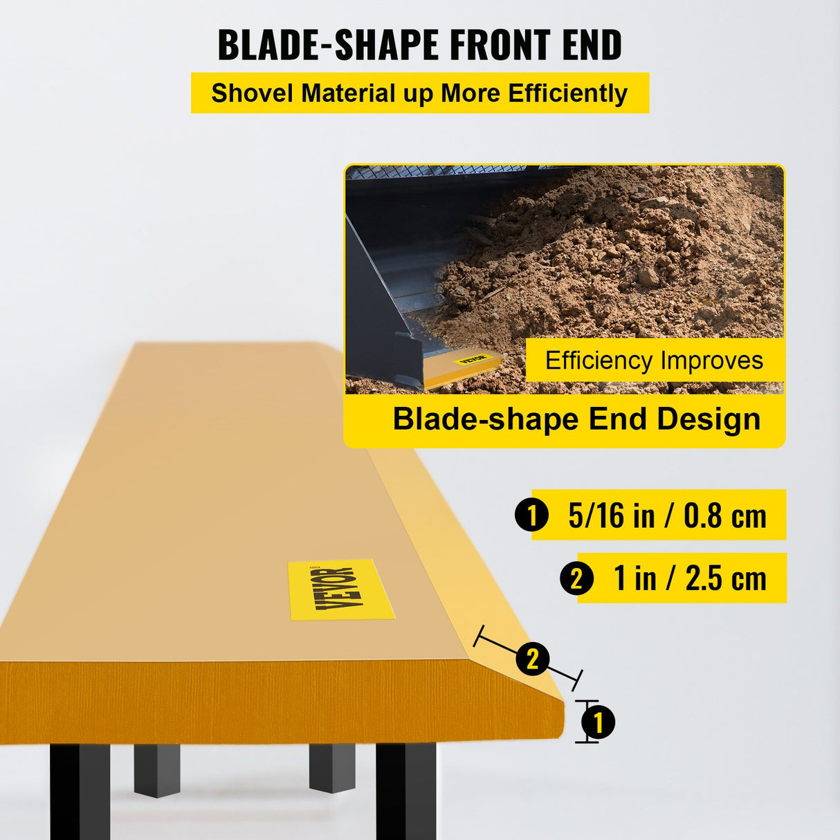VEVOR Bucket Cutting Edge, 213x15x1.9 Bucket Edge, Weld-on and Bolt-on Advanced Cutting Edge, 16Mn Carbon-manganese Steel Loader Cutting Edge, Skid