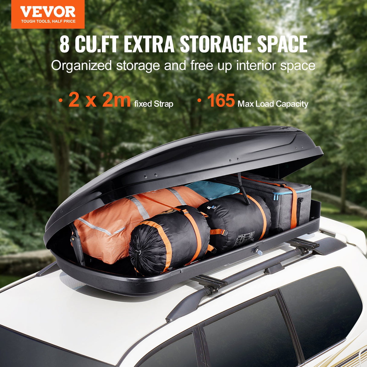 Rooftop Cargo Carrier 220 L Luggage Storage Box ABS for SUVs Cars
