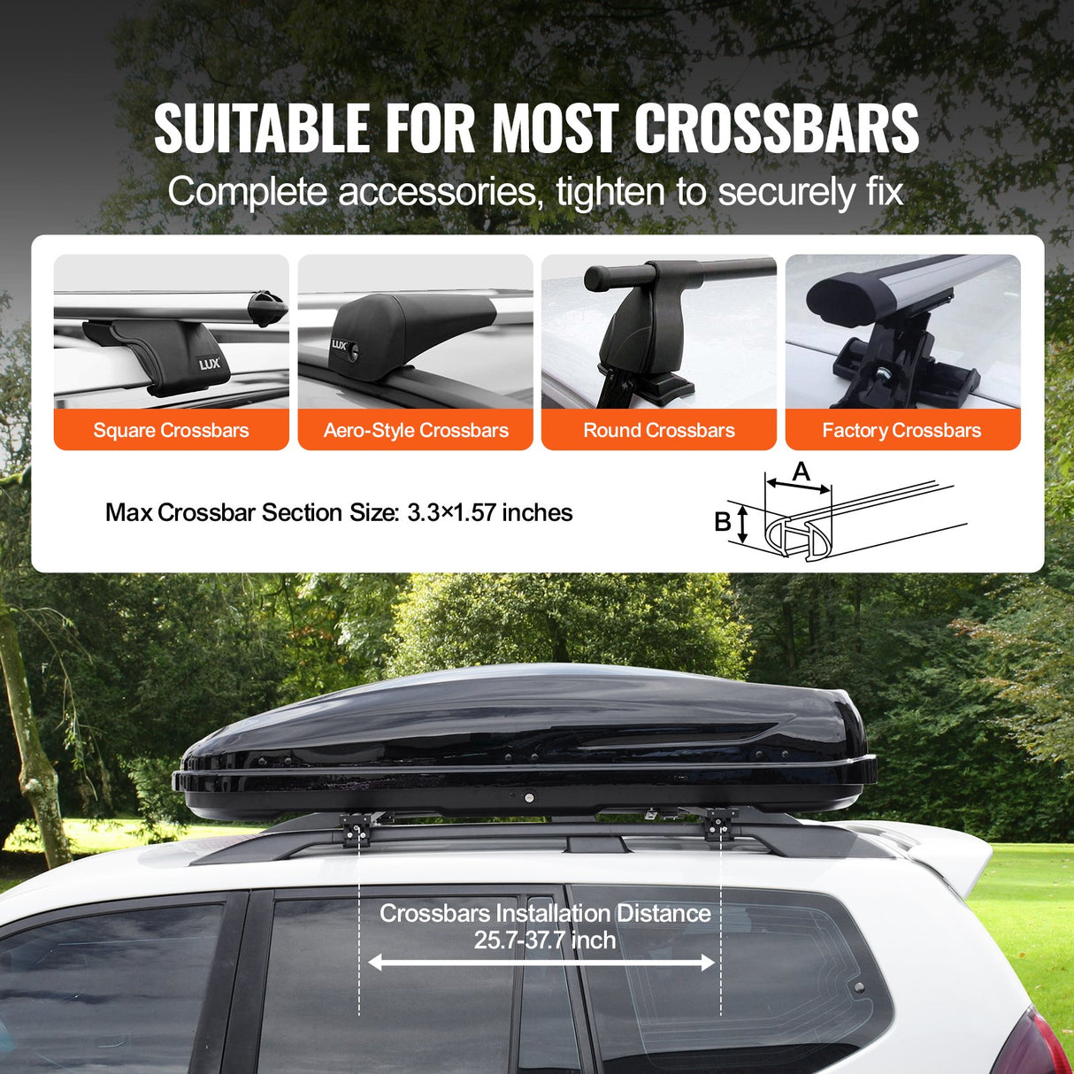 Rooftop Cargo Carrier 220 L Luggage Storage Box ABS for SUVs Cars