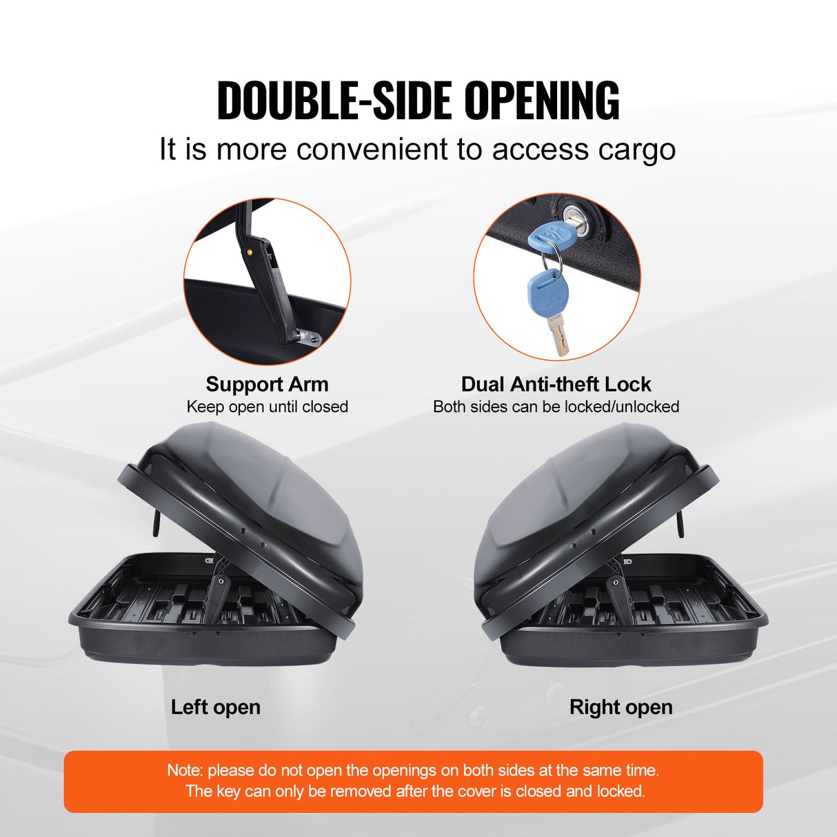 Rooftop Cargo Carrier 220 L Luggage Storage Box ABS for SUVs Cars