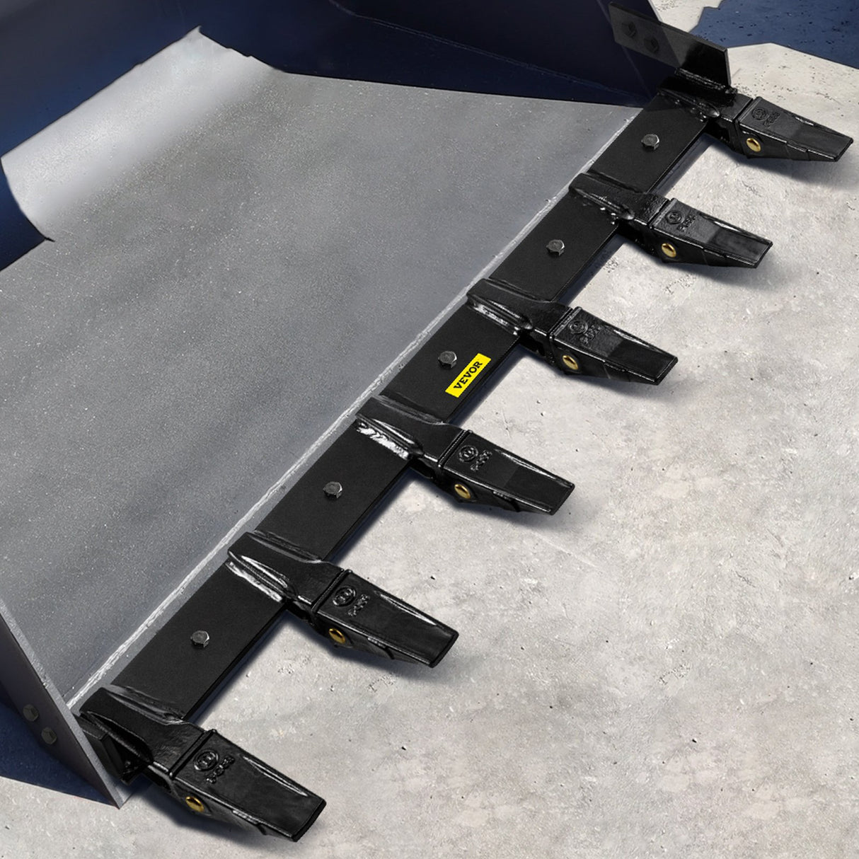 VEVOR Bucket Tooth Bar, 48in Inside Bucket Width Tractor Bucket Teeth, 9.84in Teeth Space Tooth Bar for Loader Bucket 23TF, Bolt on Tooth Bucket