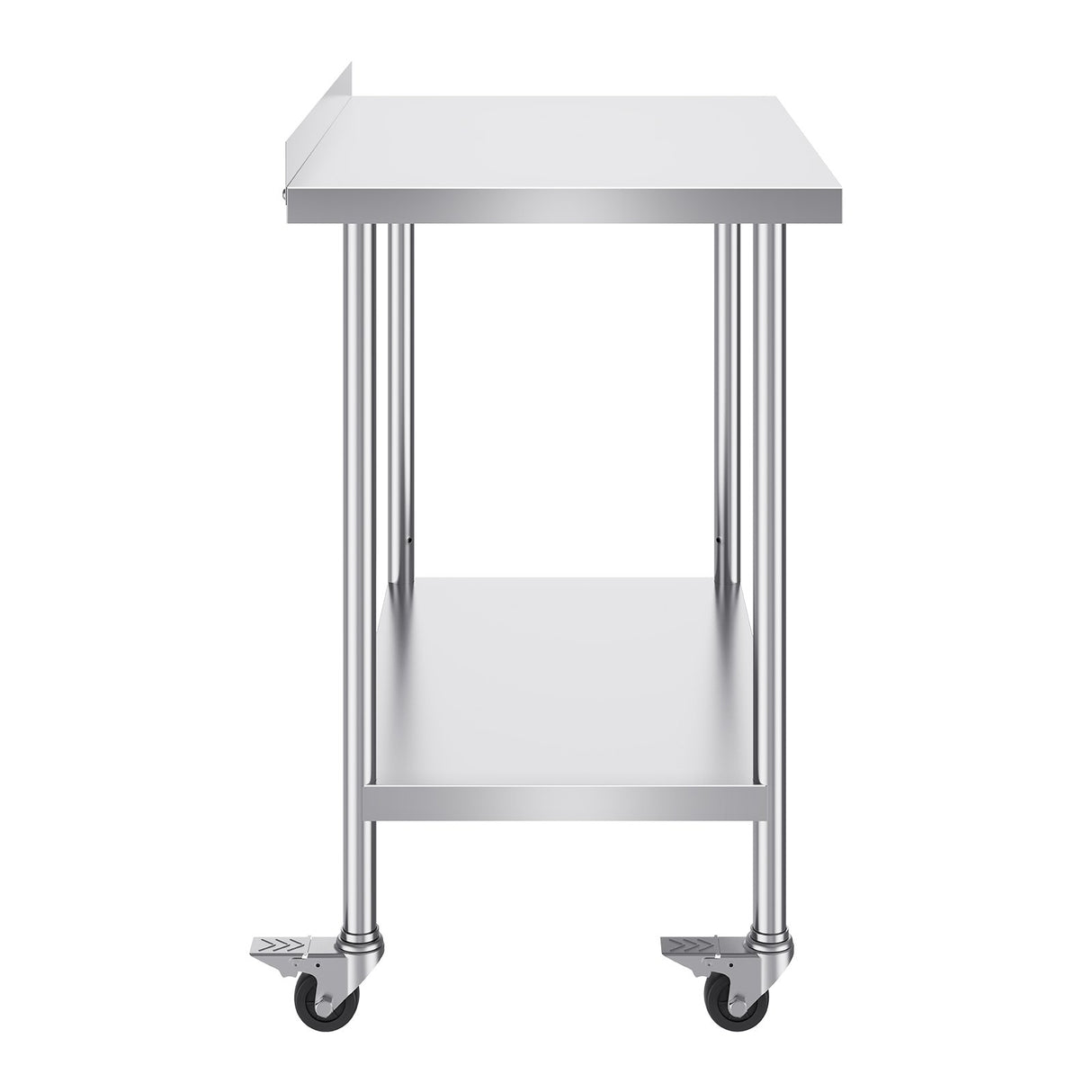 VEVOR 24 x 36 x 40 Inch Stainless Steel Work Table, Commercial Food Prep Worktable with Casters, Heavy Duty Prep Worktable, Metal Work Table with
