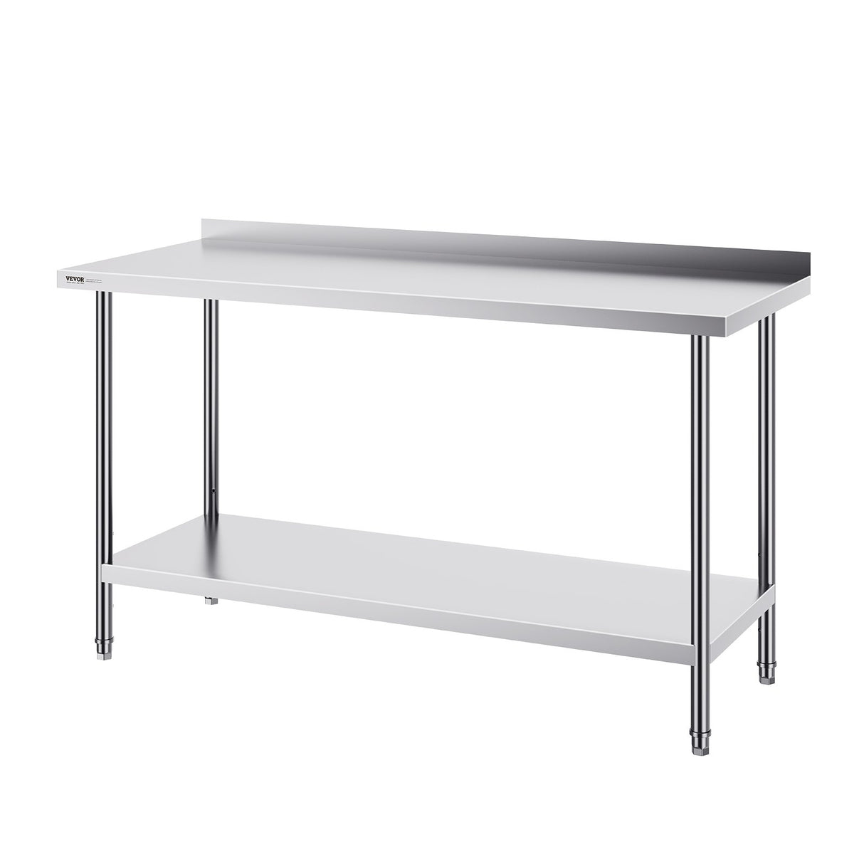VEVOR 24 x 60 x 36 Inch Stainless Steel Work Table, Commercial Food Prep Worktable Heavy Duty Prep Worktable, Metal Work Table with Adjustable Height for Restaurant, Home and Hotel