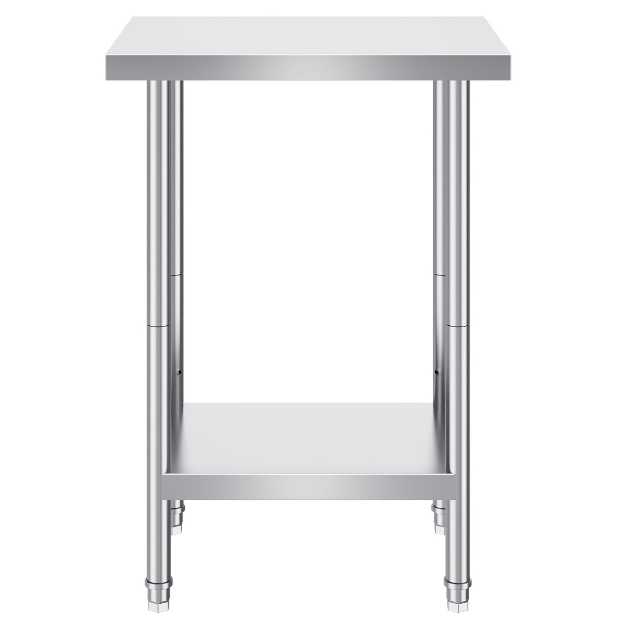 VEVOR Stainless Steel Prep Table, 24 x 18 x 34 Inch, Heavy Duty Metal Worktable with 3 Adjustable Height Levels, Commercial Workstation for Kitchen